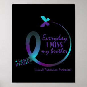 Suicide Awareness I Miss My Brother Loving Memory  Poster