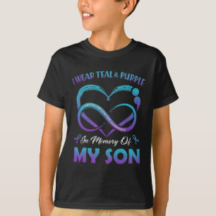 Suicide Awareness I Wear Teal And Purple In Memory T-Shirt