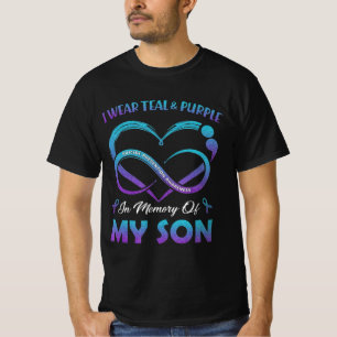 Suicide Awareness I Wear Teal and Purple In Memory T-Shirt