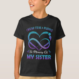 Suicide Awareness I Wear Teal Purple In Memory Of T-Shirt