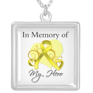 Suicide Awareness - In Memory of My Hero Silver Plated Necklace