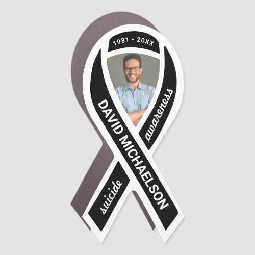 Other Occasions 4 Suicide Awareness Memorial Photo Black Ribbon Car Magnet