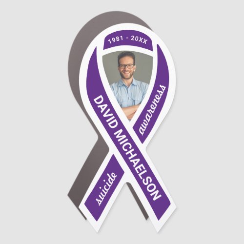 Other Occasions 4 Suicide Awareness Memorial Photo Purple Ribbon Car Magnet