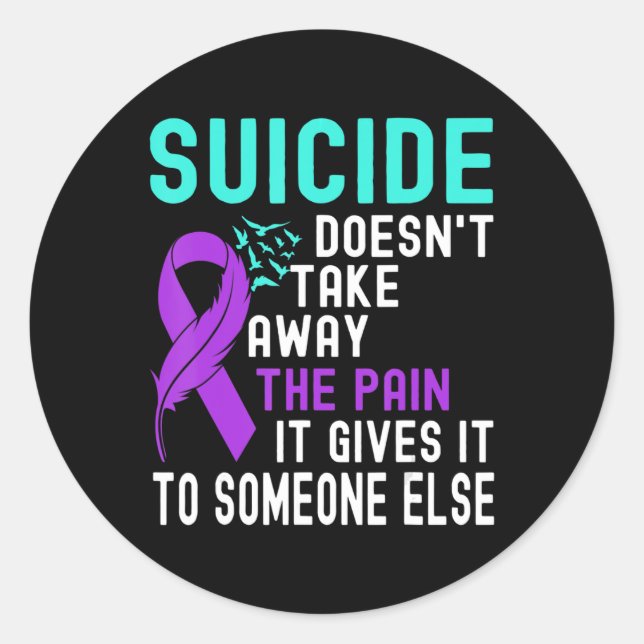 Suicide Awareness Mental Health Suicide Prevention Classic Round Sticker (Front)