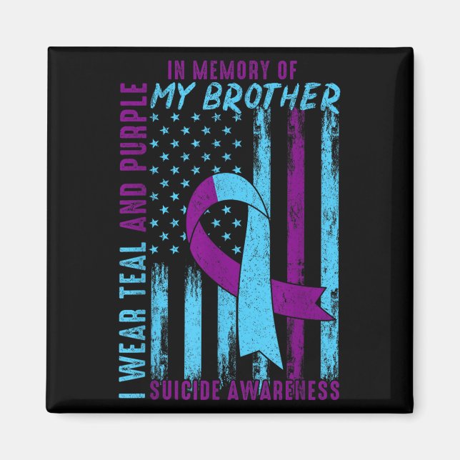 Suicide Awareness Month America Flag In Memory Of  Magnet (Front)