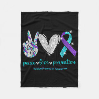 Suicide Awareness Peace Love Prevention 1 Fleece Blanket