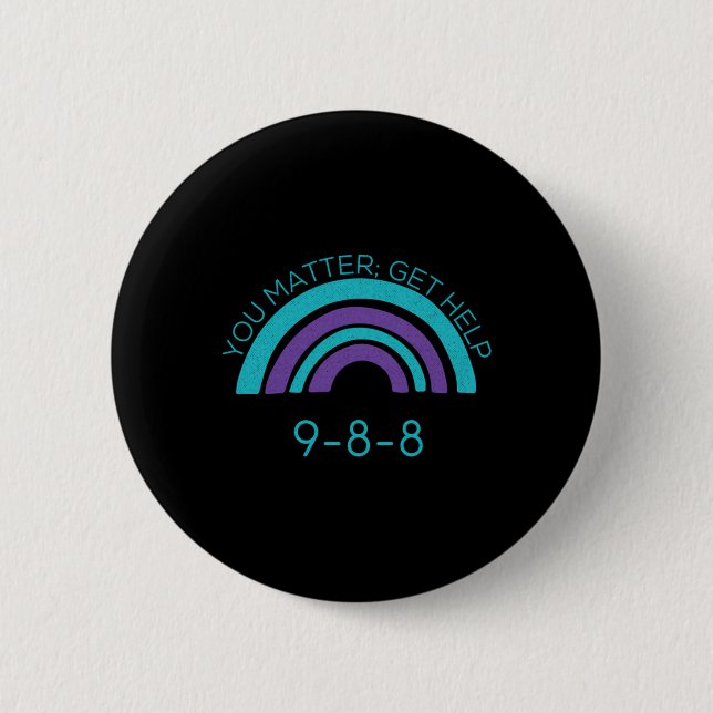 Suicide Awareness Prevention 988  Button (Front)