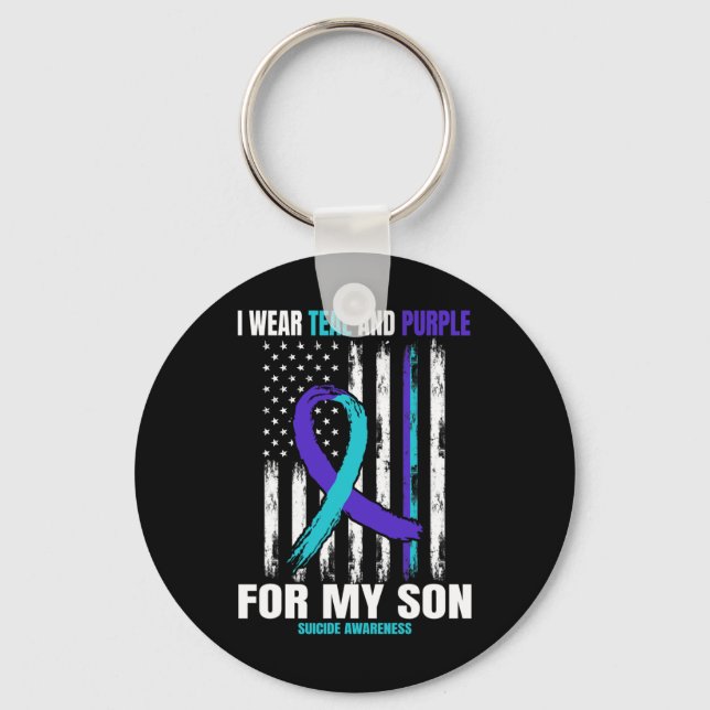 Suicide Awareness Prevention Son Women Men America Keychain (Front)