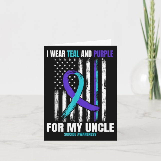 Suicide Awareness Prevention Women Men Uncle Ameri Card (Front)