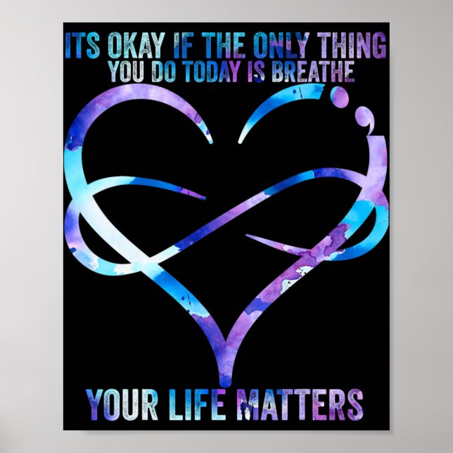 Suicide Awareness Prevention  Your Life Matters Su Poster (Front)