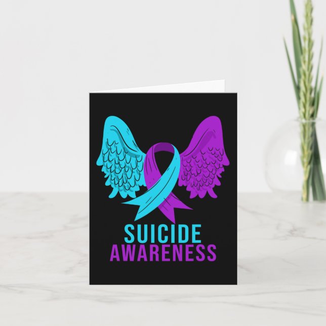 Suicide Awareness Ribbon Mental Health Depression  Card (Front)