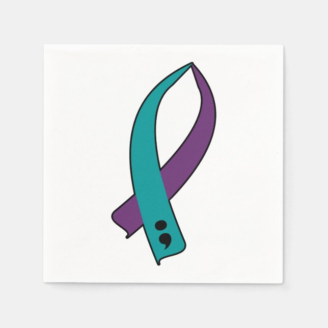 Suicide Awareness Ribbon Napkins (Front)