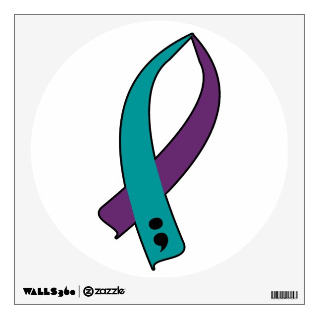 Suicide Awareness Ribbon Wall Decal (Front)
