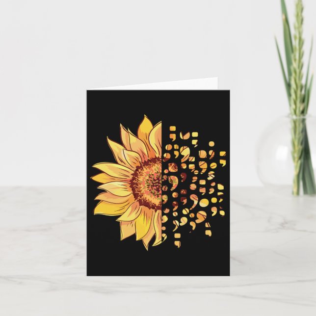 Suicide Awareness Semicolon Depression Mental Heal Card (Front)