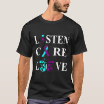 Suicide Awareness Semicolon Purple Teal Ribbon Gif T-Shirt
