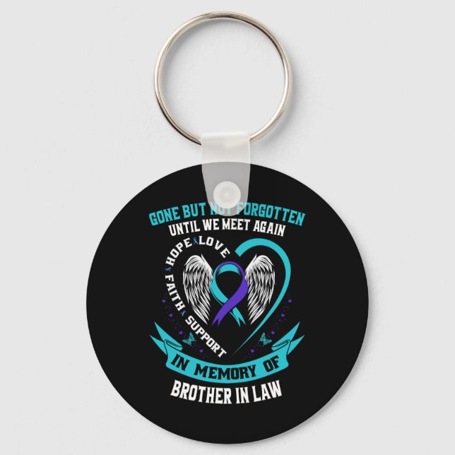 Suicide Awareness Shirt Brother In Law Mens Women  Keychain (Front)