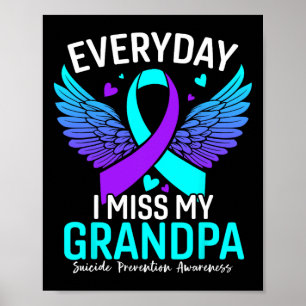 Suicide Awareness Shirt Grandpa Suicide Prevention Poster