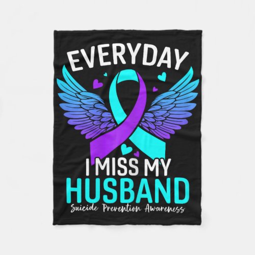 Suicide Awareness Shirt Husnd Suicide Prevention A Fleece Blanket