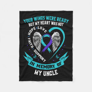 Suicide Awareness Shirt Uncle Niece Nephew Prevent Fleece Blanket
