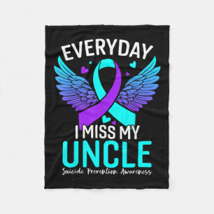 Suicide Awareness Shirt Uncle Suicide Prevention Fleece Blanket