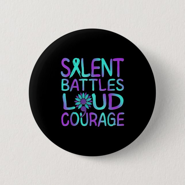 Suicide Awareness Suicide Prevention Suprt Survivo Button (Front)