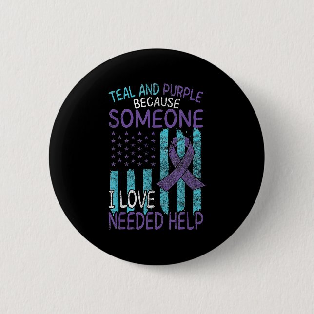 Suicide Awareness Suicide Prevention Suprt Survivo Button (Front)