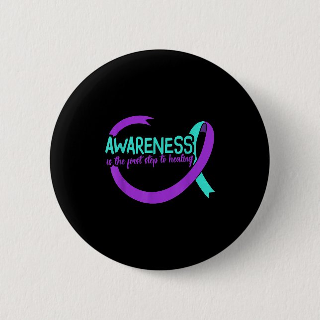 Suicide Awareness Suicide Prevention Suprt Survivo Button (Front)