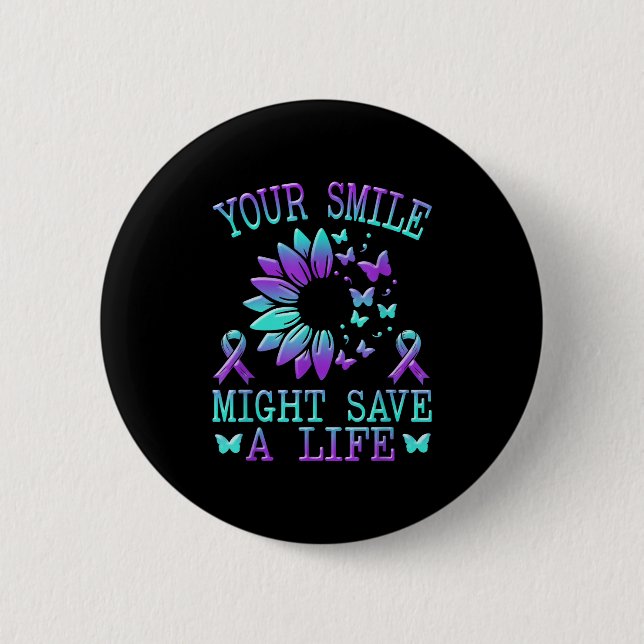 Suicide Awareness Suicide Prevention Suprt Survivo Button (Front)