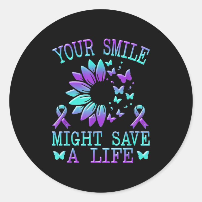 Suicide Awareness Suicide Prevention Suprt Survivo Classic Round Sticker (Front)