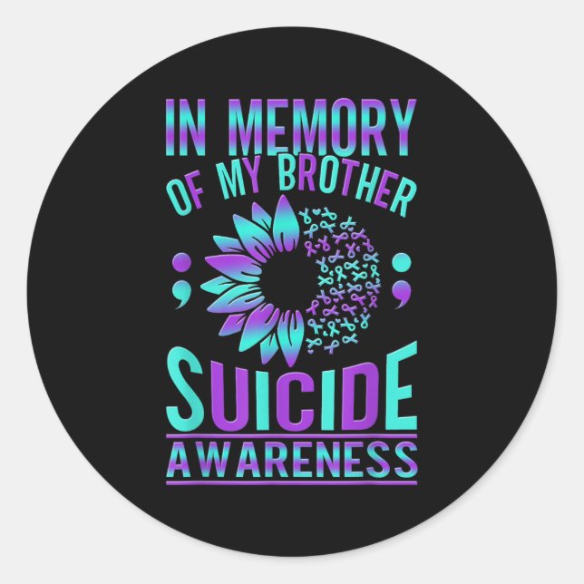 Suicide Awareness Suicide Prevention Suprt Survivo Classic Round Sticker (Front)