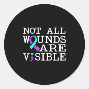 Suicide Awareness Suicide Prevention Suprt Survivo Classic Round Sticker