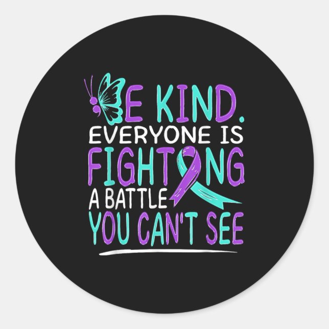 Suicide Awareness Suicide Prevention Suprt Survivo Classic Round Sticker (Front)
