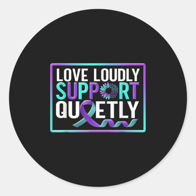 Suicide Awareness Suicide Prevention Suprt Survivo Classic Round Sticker (Front)