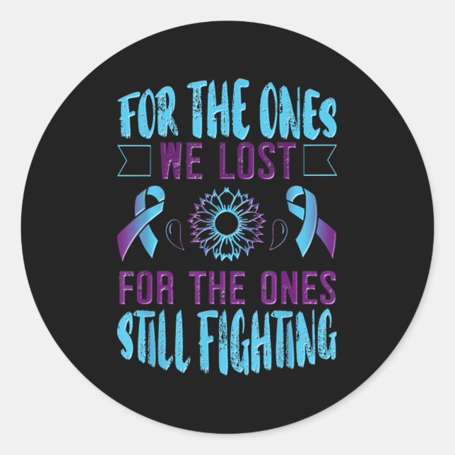 Suicide Awareness Suicide Prevention Suprt Survivo Classic Round Sticker (Front)