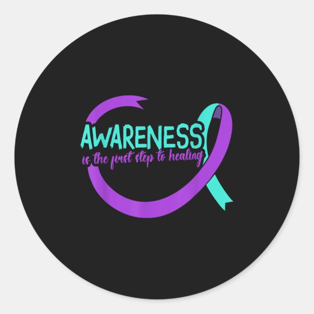Suicide Awareness Suicide Prevention Suprt Survivo Classic Round Sticker (Front)