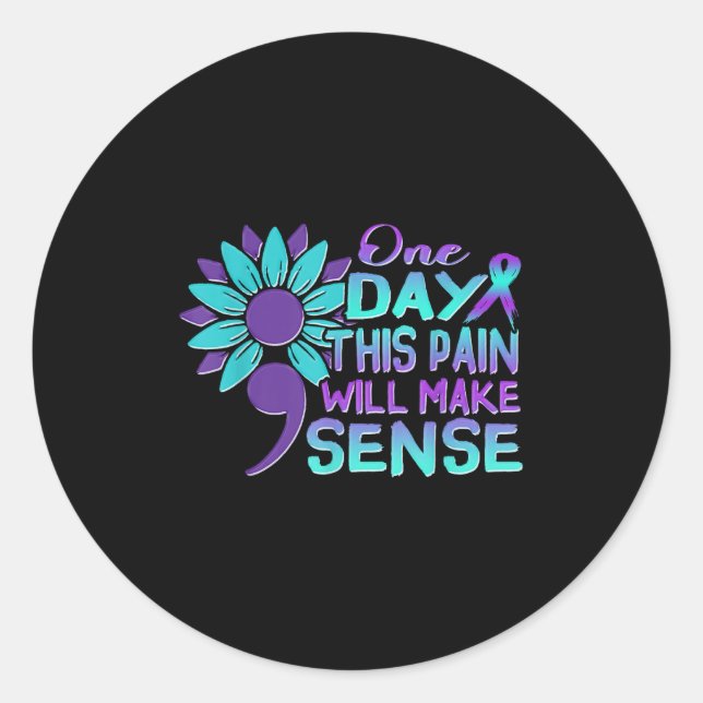 Suicide Awareness Suicide Prevention Suprt Survivo Classic Round Sticker (Front)