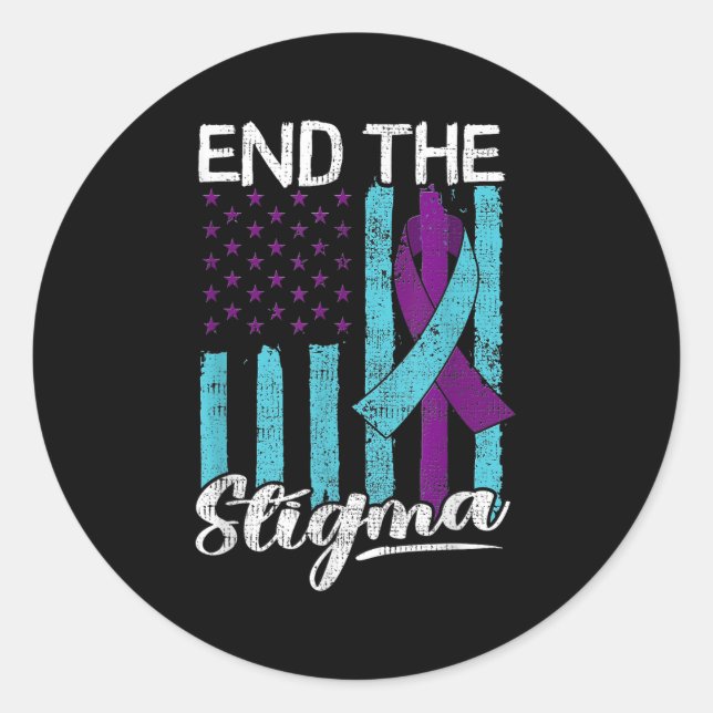 Suicide Awareness Suicide Prevention Suprt Survivo Classic Round Sticker (Front)