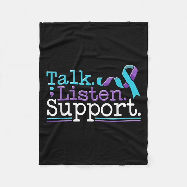 Suicide Awareness Suicide Prevention Suprt Survivo Fleece Blanket (Front)