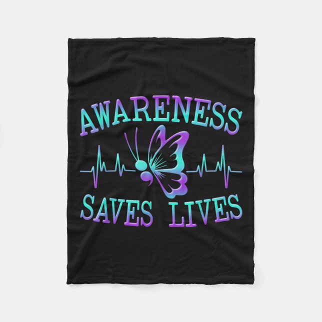 Suicide Awareness Suicide Prevention Suprt Survivo Fleece Blanket (Front)