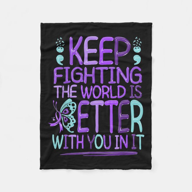 Suicide Awareness Suicide Prevention Suprt Survivo Fleece Blanket (Front)