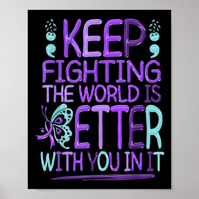 Suicide Awareness Suicide Prevention Suprt Survivo Poster (Front)