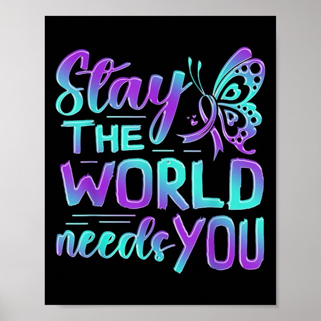 Suicide Awareness Suicide Prevention Suprt Survivo Poster (Front)