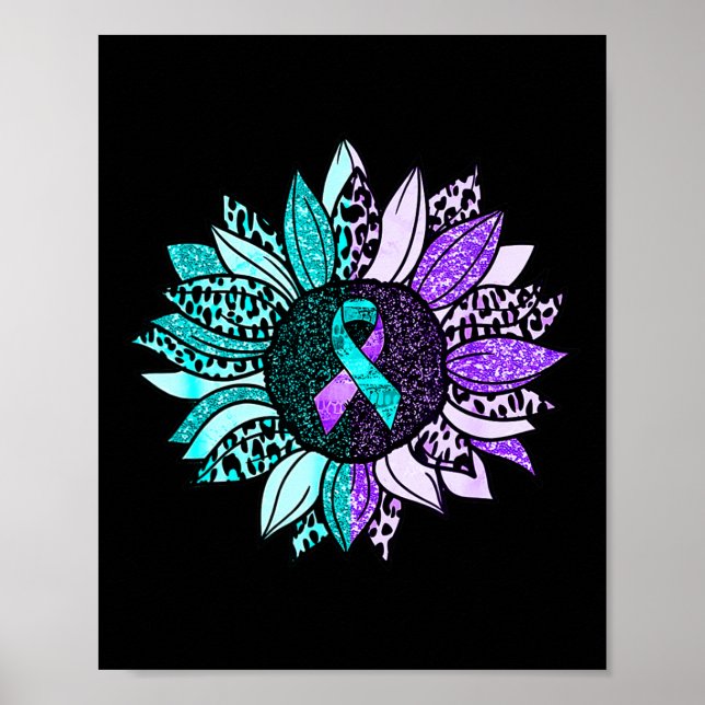 Suicide Awareness Sunflower Suicide Prevention Rib Poster (Front)