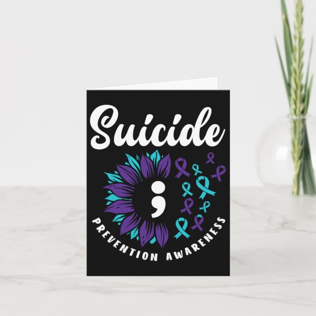 Suicide Awareness Support Suicide Prevention Aware Card (Front)