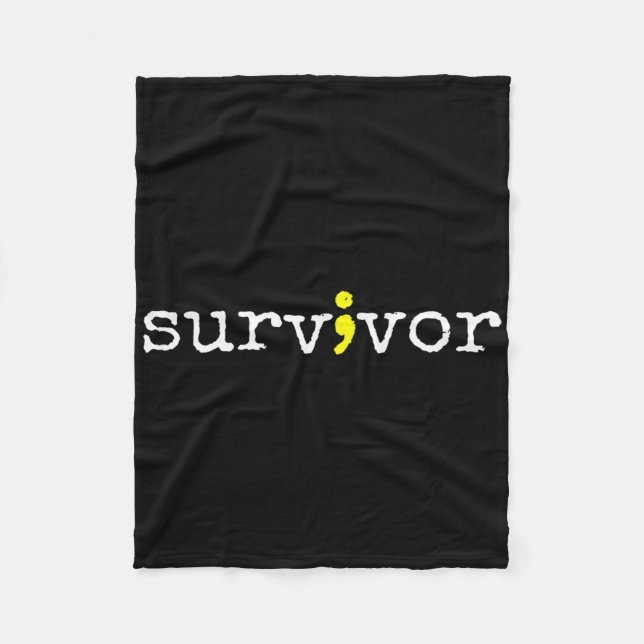 Suicide Awareness Support Symbol Recovery Survivor Fleece Blanket (Front)