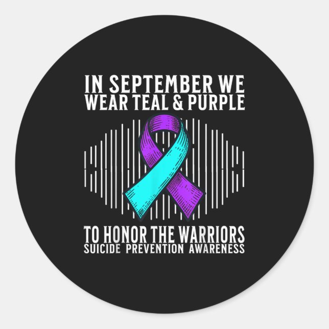 Suicide Awareness Suprt Suicide Prevention Awarene Classic Round Sticker (Front)