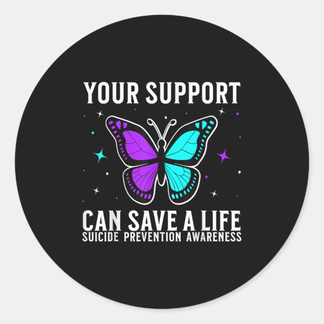 Suicide Awareness Suprt Suicide Prevention Awarene Classic Round Sticker (Front)