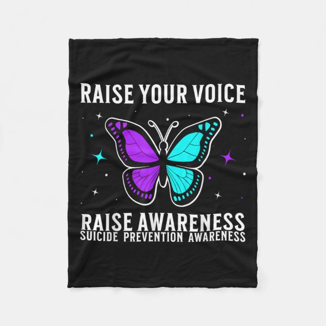 Suicide Awareness Suprt Suicide Prevention Awarene Fleece Blanket (Front)