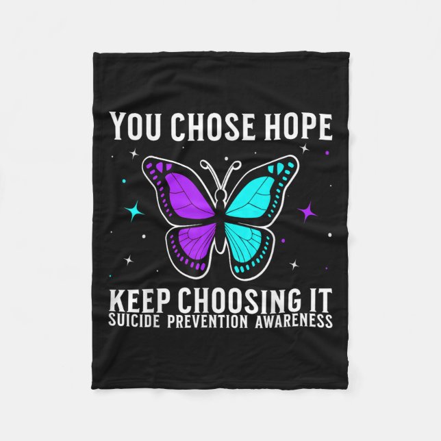 Suicide Awareness Suprt Suicide Prevention Awarene Fleece Blanket (Front)