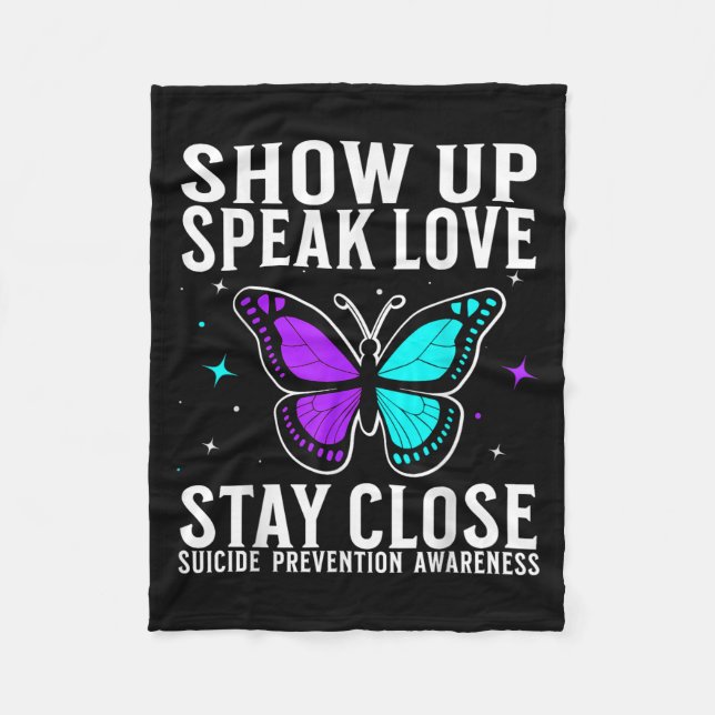 Suicide Awareness Suprt Suicide Prevention Awarene Fleece Blanket (Front)